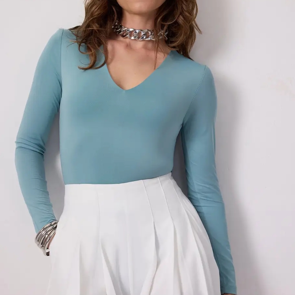 NWT Touche Prive Mint V-Neck Bodysuit